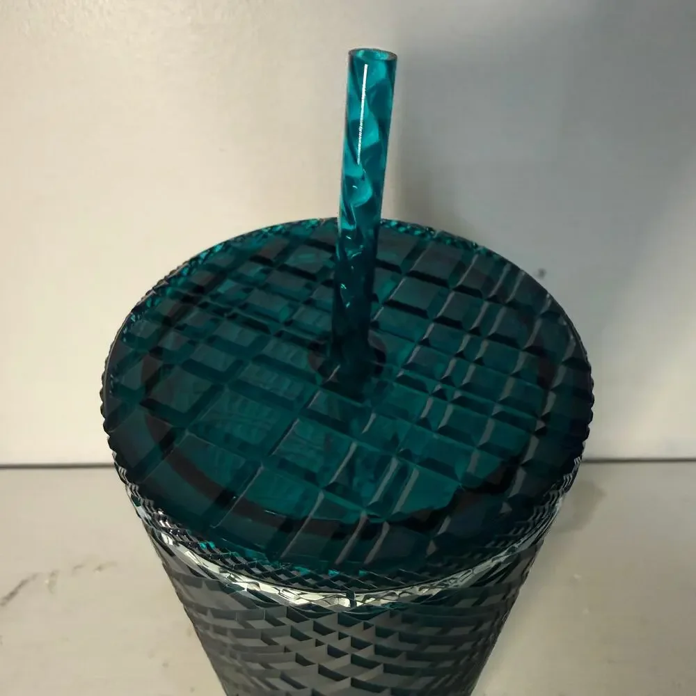 NEW Starbucks 2023 Spring Teal Jeweled Green Blue Ombre Cold Cup Tumbler 24oz